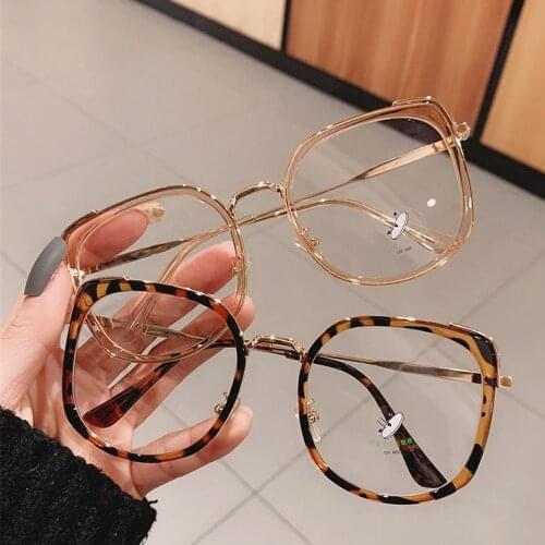 Fashion Big Square Frame Reading GlassesAnti-UV Blue Rays Computer Goggles Eyeglasses Women Men Leopard Eyewear Vision Care