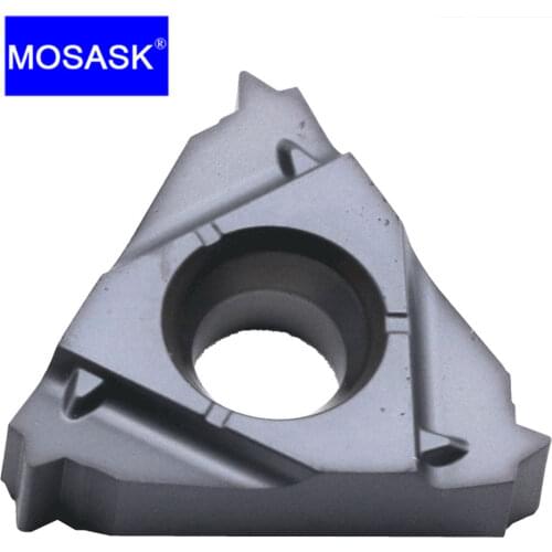 MOSASK 10pcs 16IR 050ISO ZP10 60° Metric Internal Hole Thread Processing Tungsten Threading Carbide Inserts