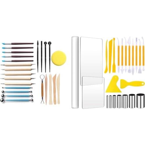 24Pcs Modeling Clay Sculpting Tools Set with 23Pcs Clay DIY Tool Set