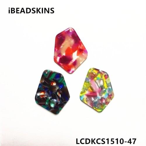 New arrival! 37x28mm 100pcs/lot acetic acid imitate marble texture irregular-shape charm for earring/Jewelry DIY(As shown)