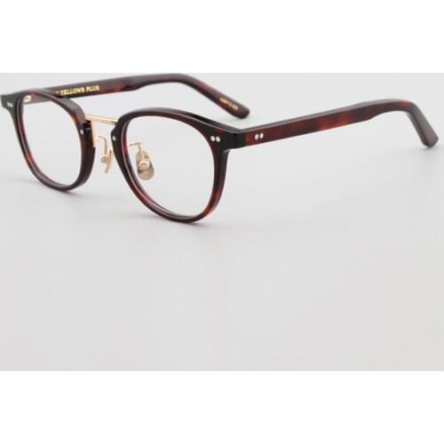 Japan Design Handmade Acetate Glasses Frame Vintage Men Full Rim Optical Eyewear Goggle Clear Lens Myopia Eyeglasses Women