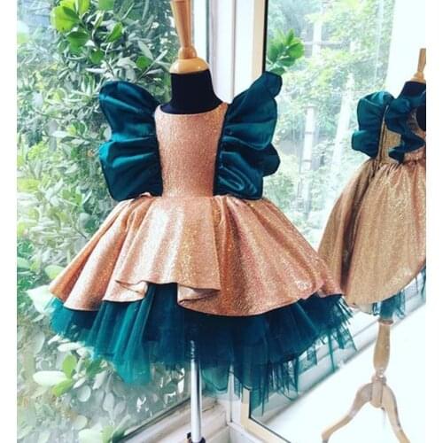 Girls Dresses Kids Princess Dress O-neck Ball Gown Kids Clothes Zipper Back Toddler Girl Children costume