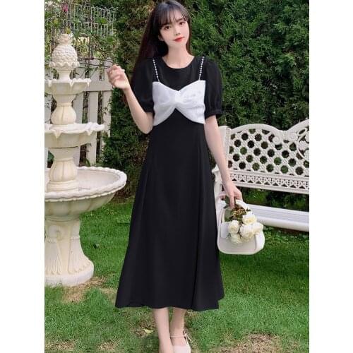 Beach Black Maxi Dresses For Woman Long Summer 2021 Ladies Clothing Women Chiffon Sexy Short Mini Blue Dress Girl Plus Size Bow