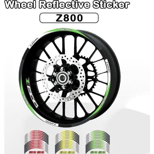 Strips Motorcycle Wheel Tire Stickers Car Reflective Rim Tape Motorbike Bicycle Auto Decals FOR KAWASAKI Z800 Z 800
