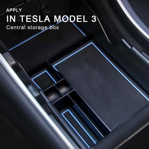 Car Central Armrest Storage Box For Tesla Model 3 Car Accessories Console Holder Auto Container Glove Organizer Case Dropship