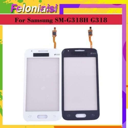 For Samsung Galaxy SM-G318H G318h G318 Touch Screen Digitizer Sensor Front Glass Lens Panel Black White Replacement