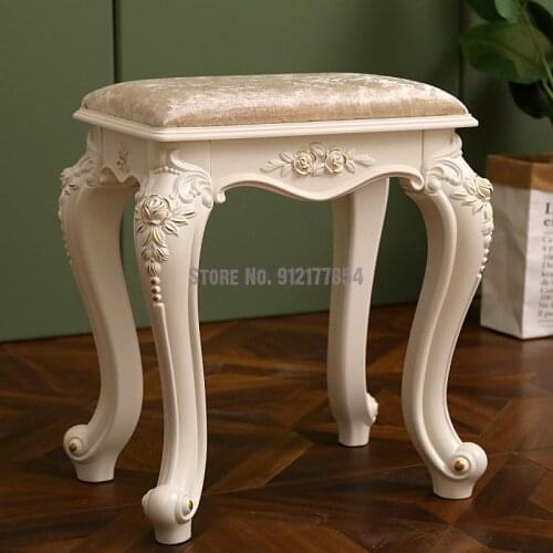 Nordic style wrought iron dressing stool makeup stool round stool low stool European style seat