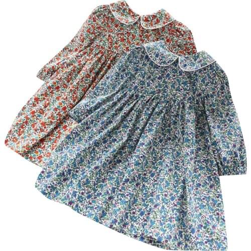 TELOTUNY Korean sweet western style doll collar floral dress princess dress Girls Spring Dress Princess Romper Dresses L0110