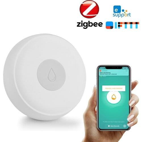 Zigbee Smart Home Water Leak Sensor Wireless Flooding Detector Water Leakage Detection Alert Water Level Overflow Alarm eWelink