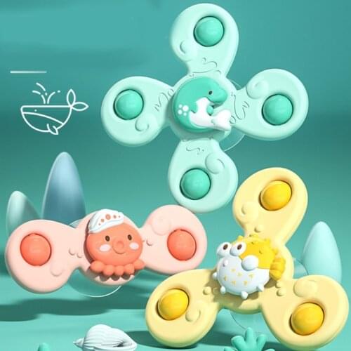 Rotary Spinner Bath Toy Bathtub Suction Cup Spinning Educational Water Playing Toy Bath Shower Highchair Toy for Infant