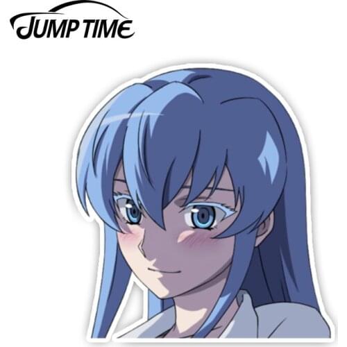 Jump Time 13cm x 10.6cm Akame Ga Kill! BIG HEAD Anime Car Stickers Waifu Cute Girl Decals Car Motorcycle Car Accessories