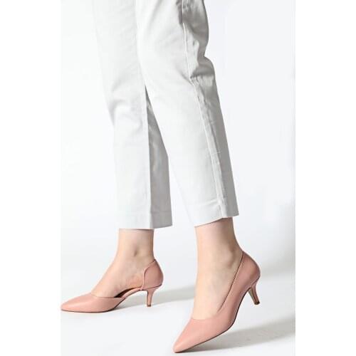 ALTINAYAK Women Pink So Cut Mirrored Heel Pointed Shoes