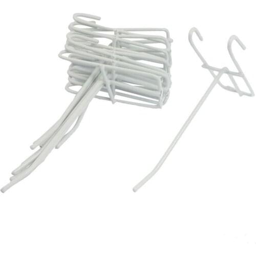 10 Pcs 3.9inch Long White Metal Store Grid Wall Bracket Display Hooks