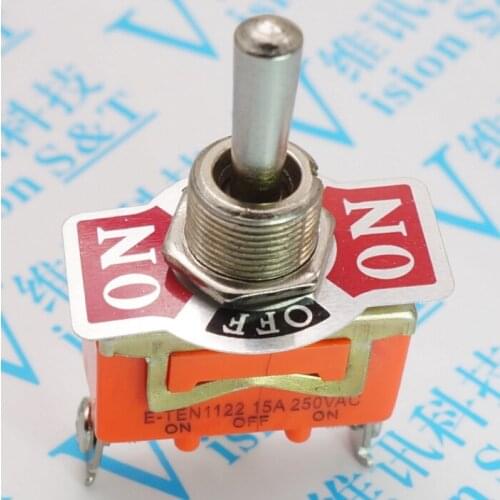10pcs/lot E-TEN1122 3-Pin 3 Terminal G111 ON-OFF-ON 15A 250V Toggle Switch Good Quality Free Shipping