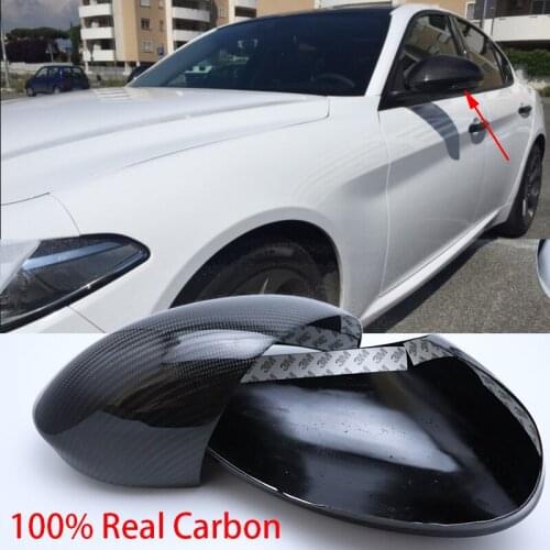 100% Real Carbon Fiber Shell sport style Side Mirror Cover Cap for Alfa Romeo Giulia 2015 2016 2017 2018 car styling