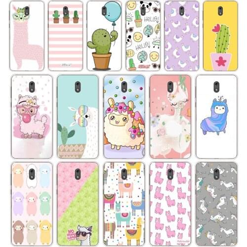 103AA Cute Llama Alpaca Animals Cartoon Silicone TPU Protective Cover Phone Case On Case For Nokia 2 2.3 3 3.1 5 5.1 Case Soft