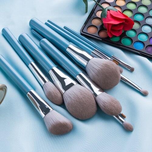 13Pcs Super Soft Grandma Grey Lily Blue Makeup Brushes Set Foundation Eyeshadow Contour Lash Make up Brush Cosmetic Tool