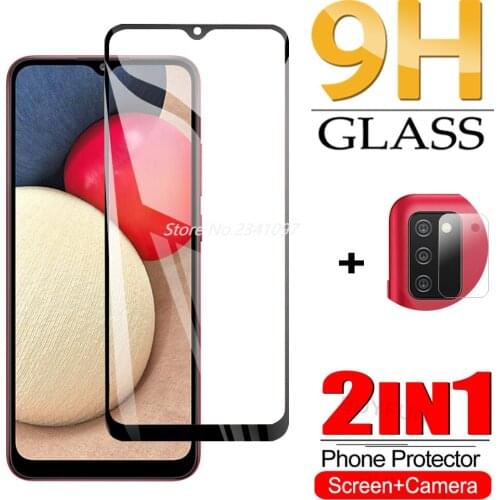 2-IN-1 For Samsung Galaxy A02S Tempered Glass Screen + Camera Protector On For samsung galaxy a02s Protector Screen Lens Glass