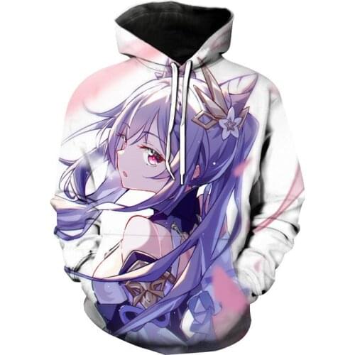 2021 new game Genshin Impact 3D digital printing cosplay trend hooded sweater cartoon anime couple clothing for men and women