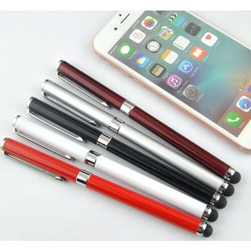 500pcs touch screen stylus pen Smart Phone Tablet PC Universal built-in gel ink ballpoint pen 2 in 1 For iPhone xiaomi huawei LG