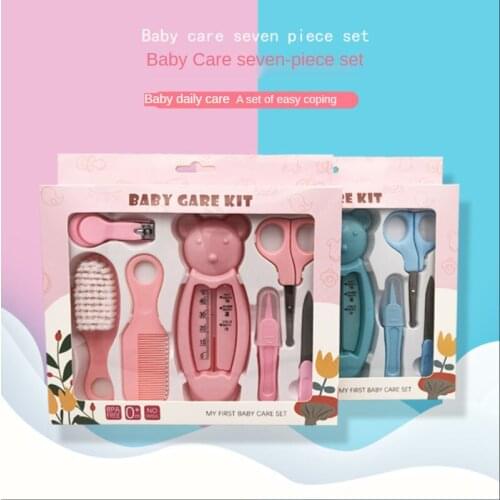 7-piece Set Newborn Baby Nail Clipper Baby Care Set Water Temperature Meters Nail Care Set Safe Cut Baby Nail Manicure Care