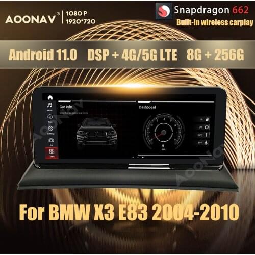8+256GB Android 11.0 Snapdragon 662 car radio GPS For BMW X3 E83 2004-2010 multimedia player Head Unit Auto Radio Stereo