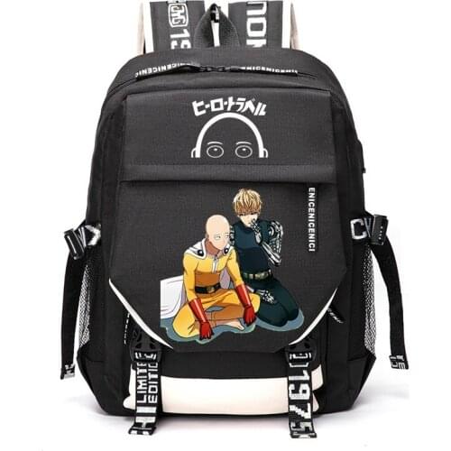 Anime Cartoon ONE PUNCH-MAN Saitama Tornado Genos Outdoor Travel Rucksack Casual Schoolbag Student Backpacks