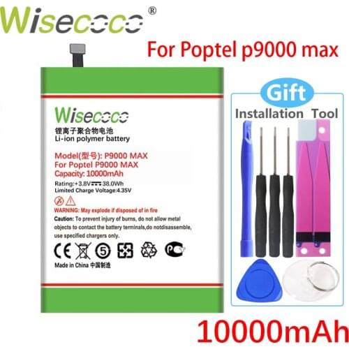 WISECOCO P9000 10000mAh Battery For Poptel P9000 MAX High quality battery High Quality +Tracking number