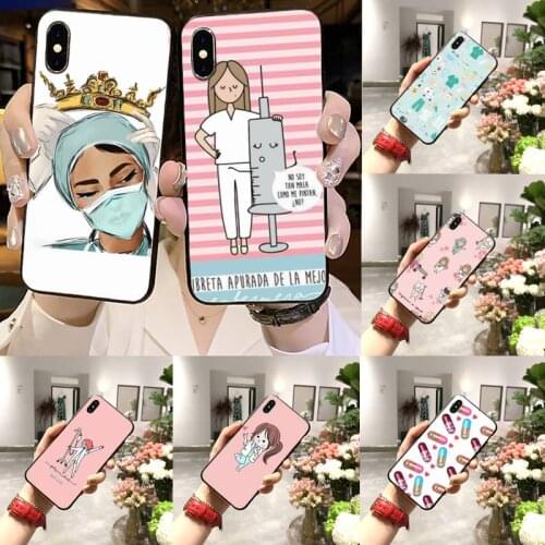 Spain Cartoon Medicine Doctor Nurse Phone Case for iPhone 11 12 pro XS MAX 8 7 6 6S Plus X 5S SE 2020 XR