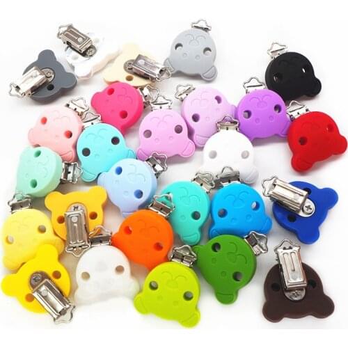 Chengkai 100pc Round Bear Flower Dinosaur Butterfly Silicone Baby Nursing Dummy Draft Toy Accessories Clips BPA Free