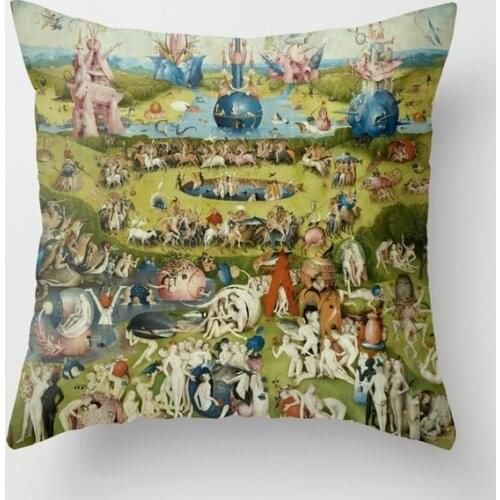 Hieronymus Bosch The Garden of Earthly Delights Decorative Pillow Cushion Covers Pillowcase for Sofa Cotton Linen Pillow Cover