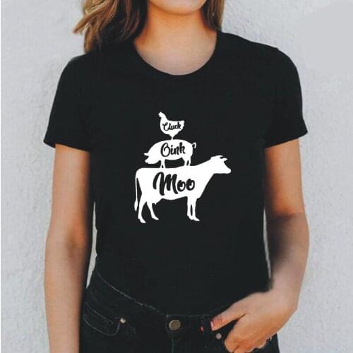Women Tshirt Summer Short Sleeve Pig Cow Chicken Love Animals Harajuku T Shirt Women Tops Cotton Casual Hipster Tee Shirt Femme