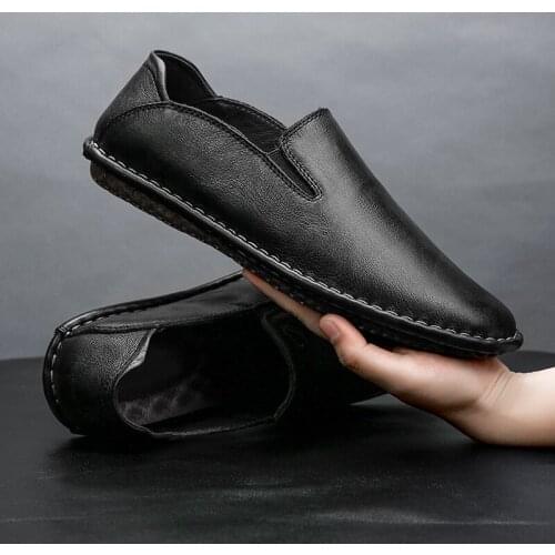 Quality Genuine Leather Mens Loafers Comfortable Casual Men Shoes Male Driving Shoes Man Footwear Mens Slip on Flats Moccasins