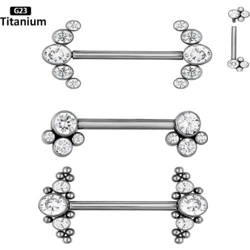 1PC G23 Titanium Nipple Piercing Heart Barbell 14G Zircon Nipple CZ Charming Nipple Rings For Women Body Jewelry Nipple Piercing