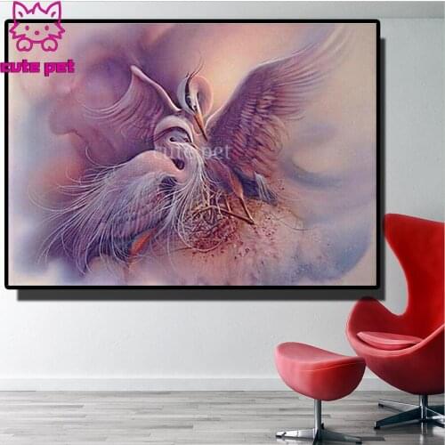 Red crowned crane new needlework 100% full square drill diamond painting diy cross stitch 5D round diamond embroidery mosaic art