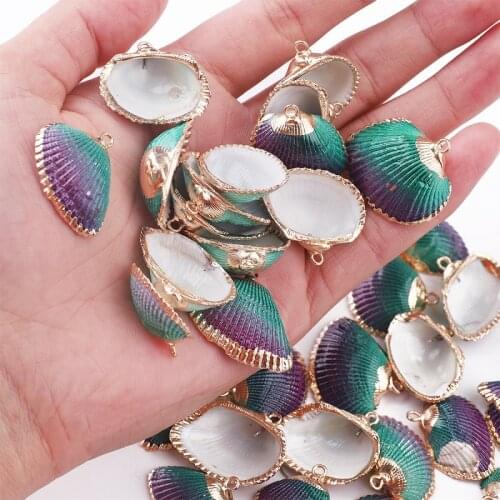 Hot Sale 2pcs/lot Plated Threaded Seashells For Jewelry Making DIY Fashion Necklace&Bracelets Findings Handmade Pendants