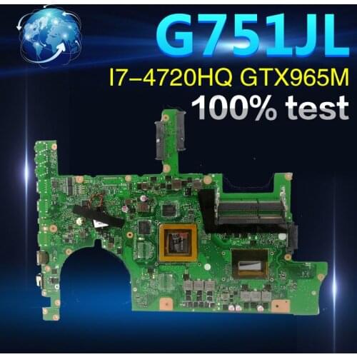 Amazoon ROG G751JL Laptop motherboard For Asus G751JT G751JY G751JL G751J G751Tested original mainboard I7-4720HQ GTX965M