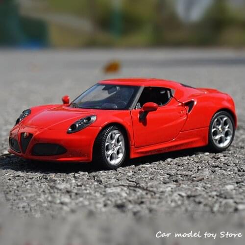 WELLY 1:24 Alfa Romeo 4C sports car simulation alloy car model crafts decoration collection toy tools gift