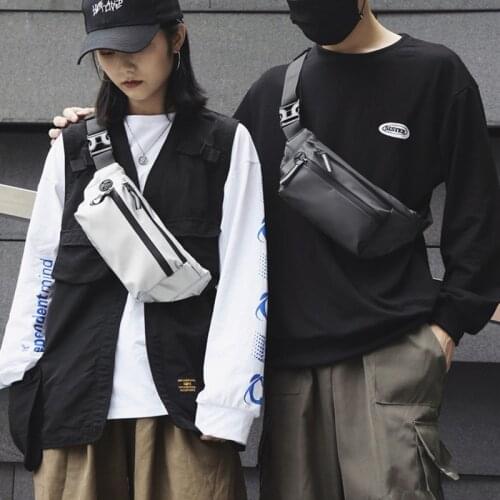 Trendy waist bag mens personality waterproof chest bag leisure outdoor sports cycling bag ladies multi-function messenger bag