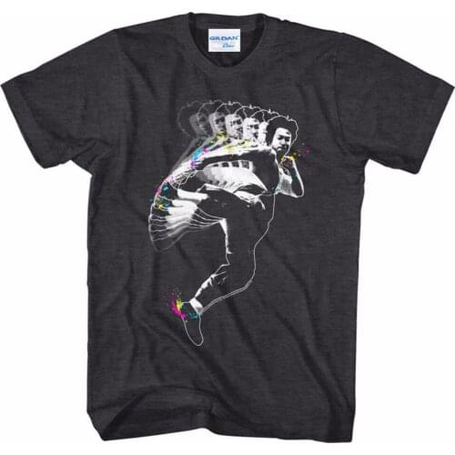 Men Tshirt Homme 2019 Cool Casual Bruce LEE Mens New T-Shirt " Splat Kick " In Black Heather In Sizes S - 3Xl custom Tee Shirts