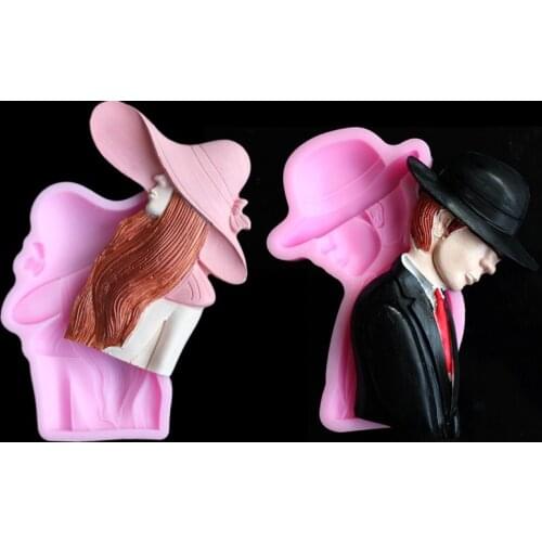 Mens and womens model silicone mold DIY fondant mold epoxy resin jewelry accessories tools candle plaster molds