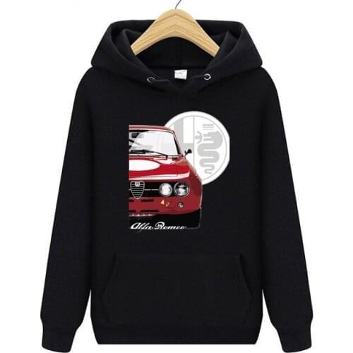 Mens Sweatshirts Workout Sportwear Unique Alfa Romeo Car Design Jersey Winter Windproof Teenage Skateboard Hoodies