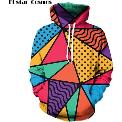 3D Men Hoodies 90s Feel Tee Color geometry Sweatshirt Plus Size 5XL Hoodie men/women Brand Clothing Unisex Pullovers
