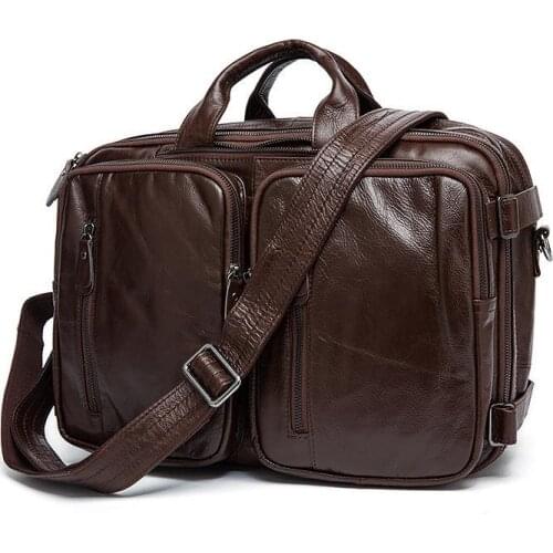 Vintage Crazy Horse Genuine Leather Briefcase men Business Bag Men Briefcase Leather Laptop Bag tote male Briefcases Office Bag