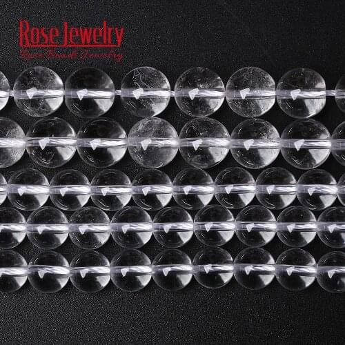 Natural Stone White Crystal Quartz Round Loose Light Clear Beads 15" 4 6 8 10 12 MM Pick Size For Jewelry Making Diy Bracelets