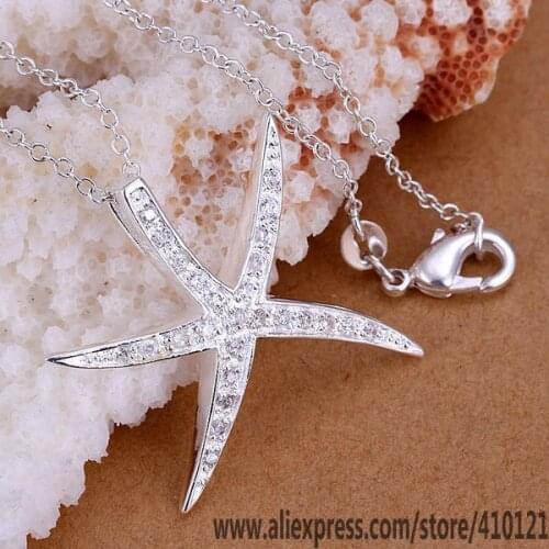 P030_2 Lucky Charm Silver Color Pendants For Women Jewelry Necklace Accessories Fashion Pendant Inlaid Shida Hai Star /fj