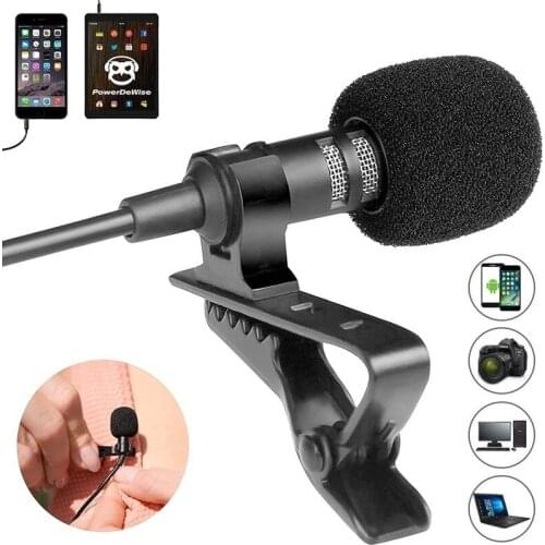 Lavalier Microphone for Mobile Phone Outdoor Broadcast Recording for IPhone Lapel Micphone Type C 3.5mm Vlog Video Microfono
