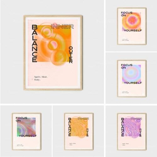 Halo poster, gradient art, mindfulness quote, retro psychedelic poster, retro psychedelic, 70s home decoration, 70s decoration