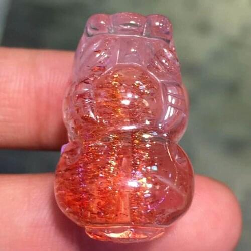 Genuine Natural Super Seven Golden Strawberry PiXiu Rutilated Quartz Fashion Women Men Pendant AAAA 27.5*16.8*14.8mm