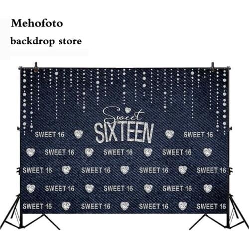 Mehofoto Sweet 16 Birthday Theme Party Decoration Photography Banner Royal Sixteen Backdrop for Photo Studio Crown Props 229